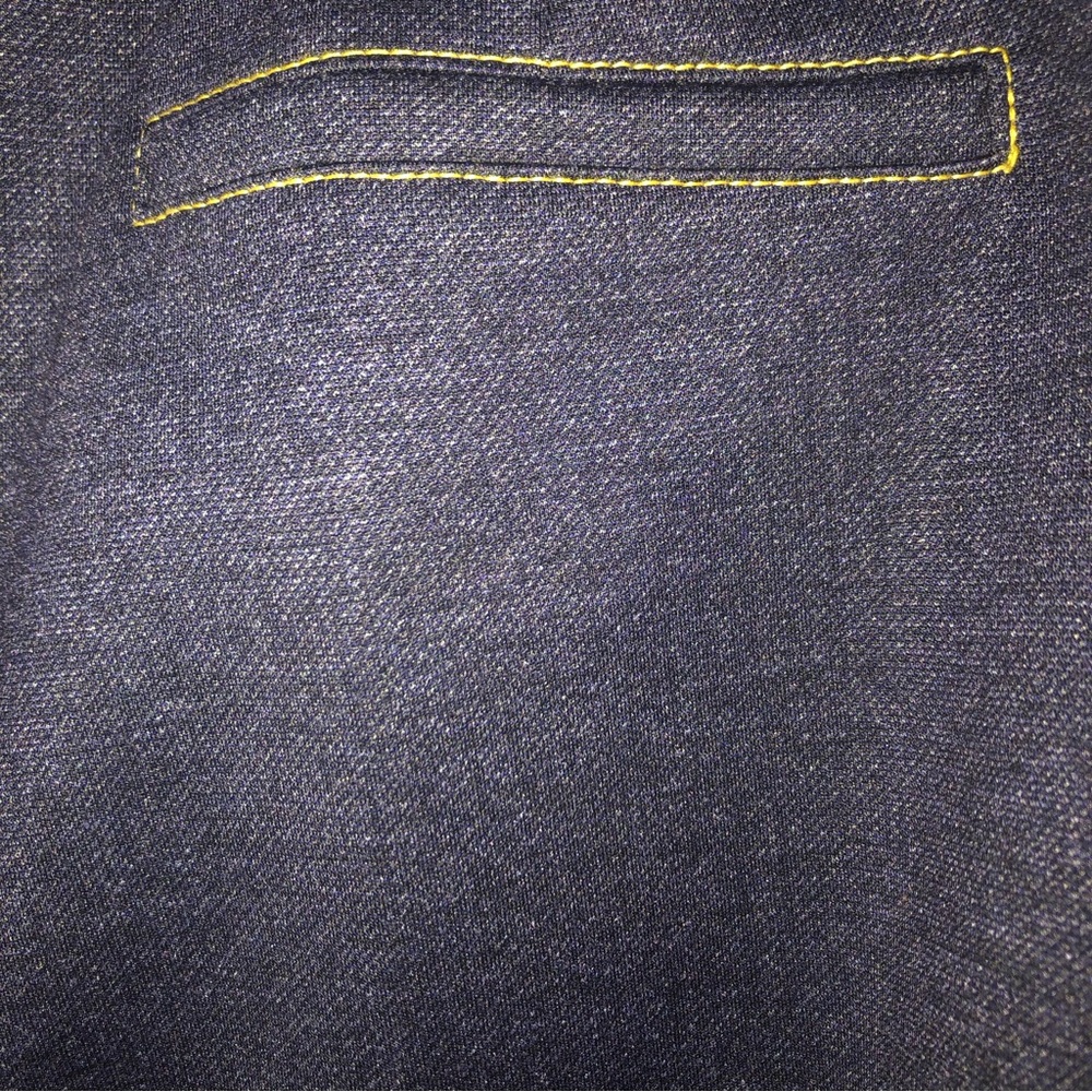 Tahari Navy Denim Flexible Waist Zipper Pointe Knit Pants - Picture 14 of 15
